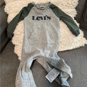 Levi's Gray Knit Baby Onesie